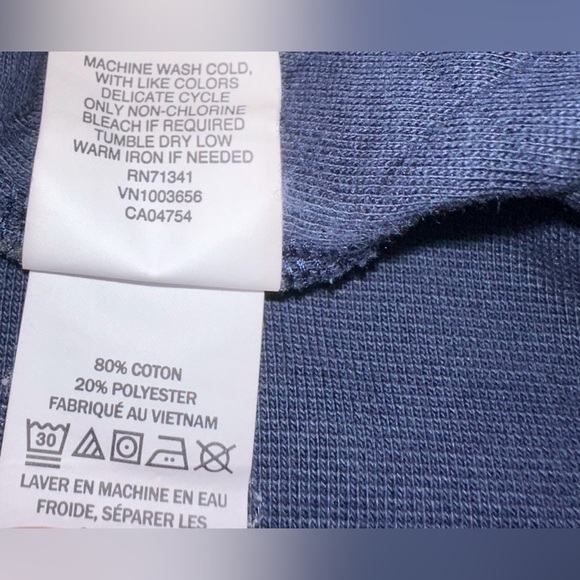 L.L. Bean Quilted Snap Pullover Sweatshirt Navy Blue Size Large - Picture 8 of 10